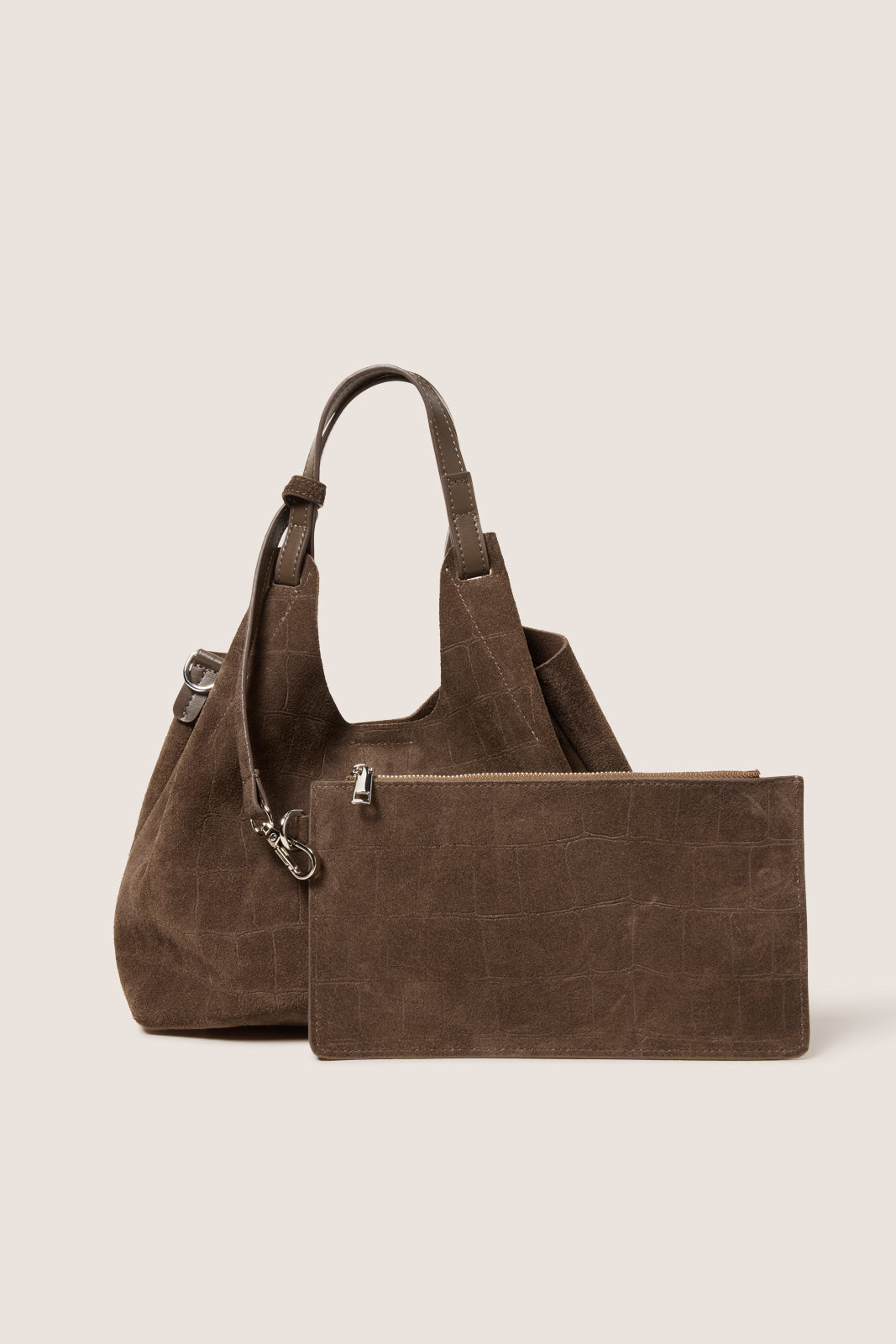 Freya Embossed Suede Tote