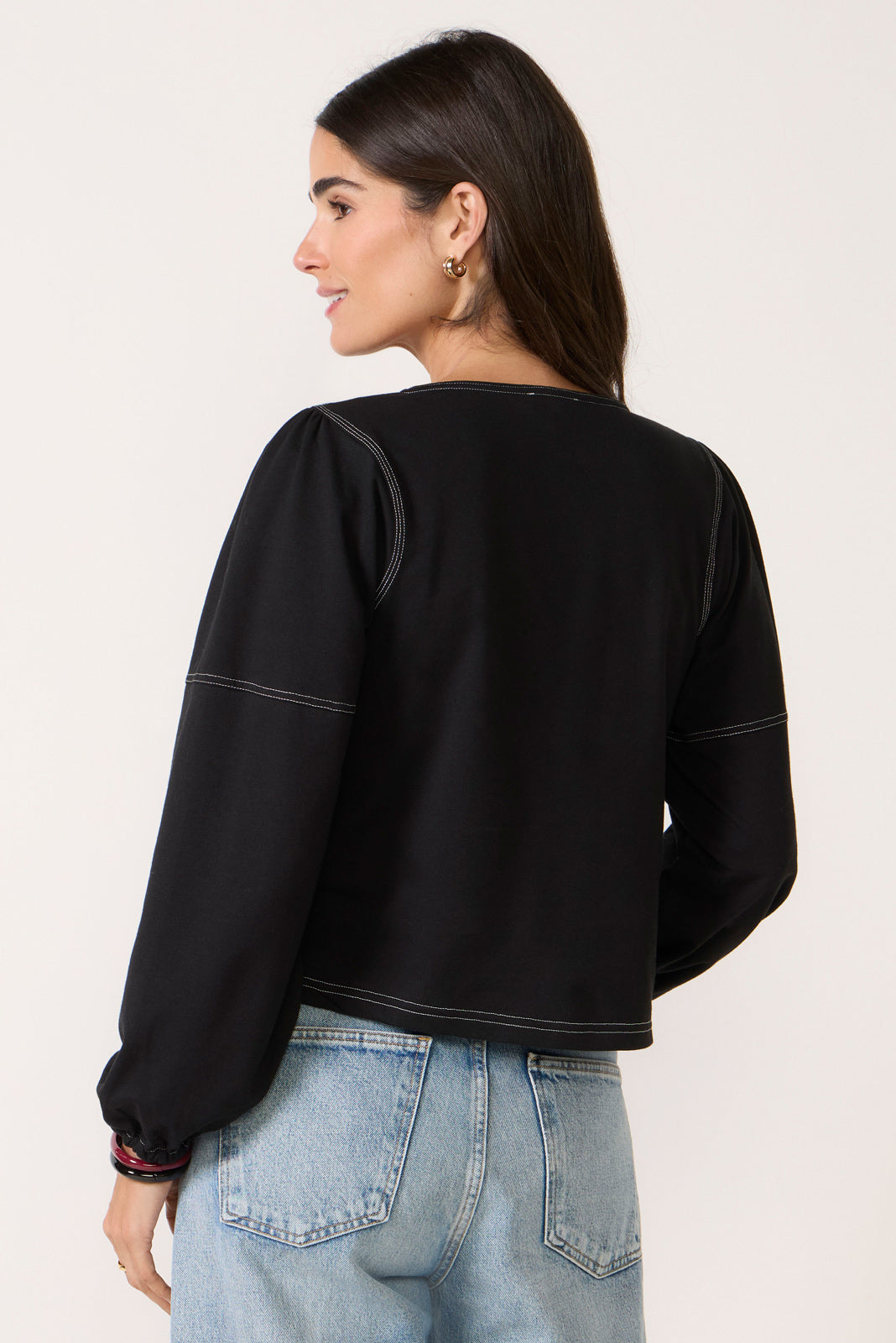 Memphis Contrast Topstitch Top