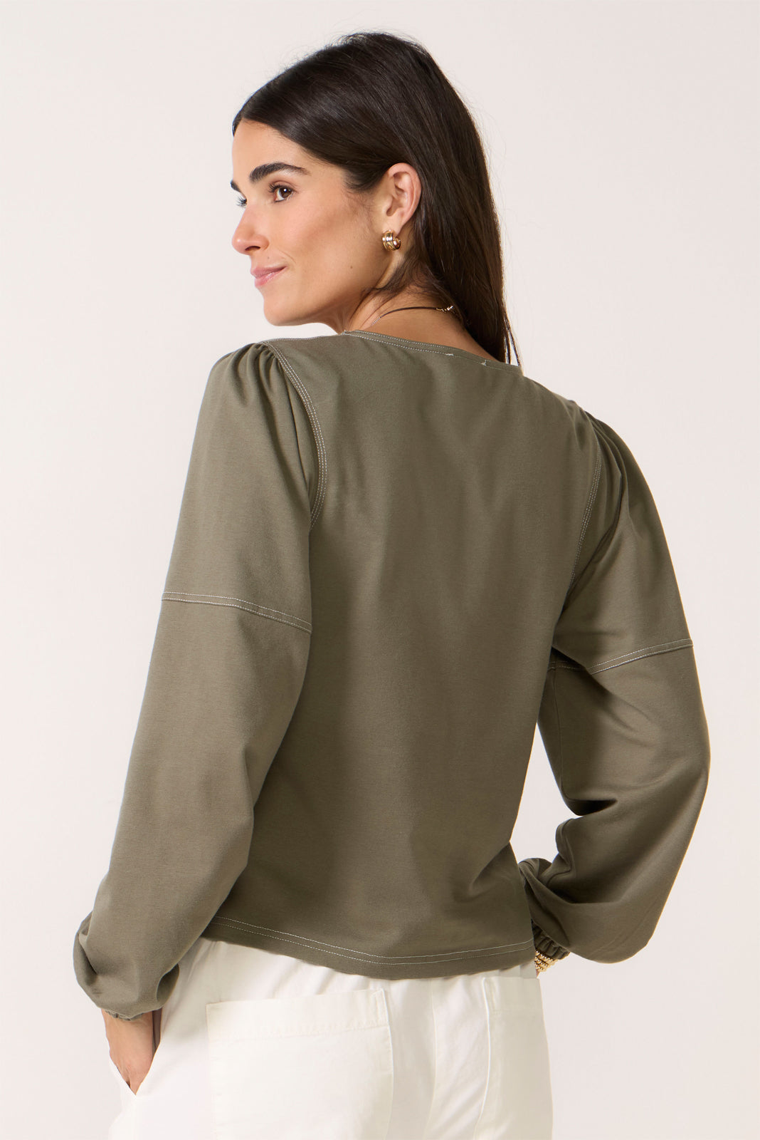 Memphis Contrast Topstitch Top