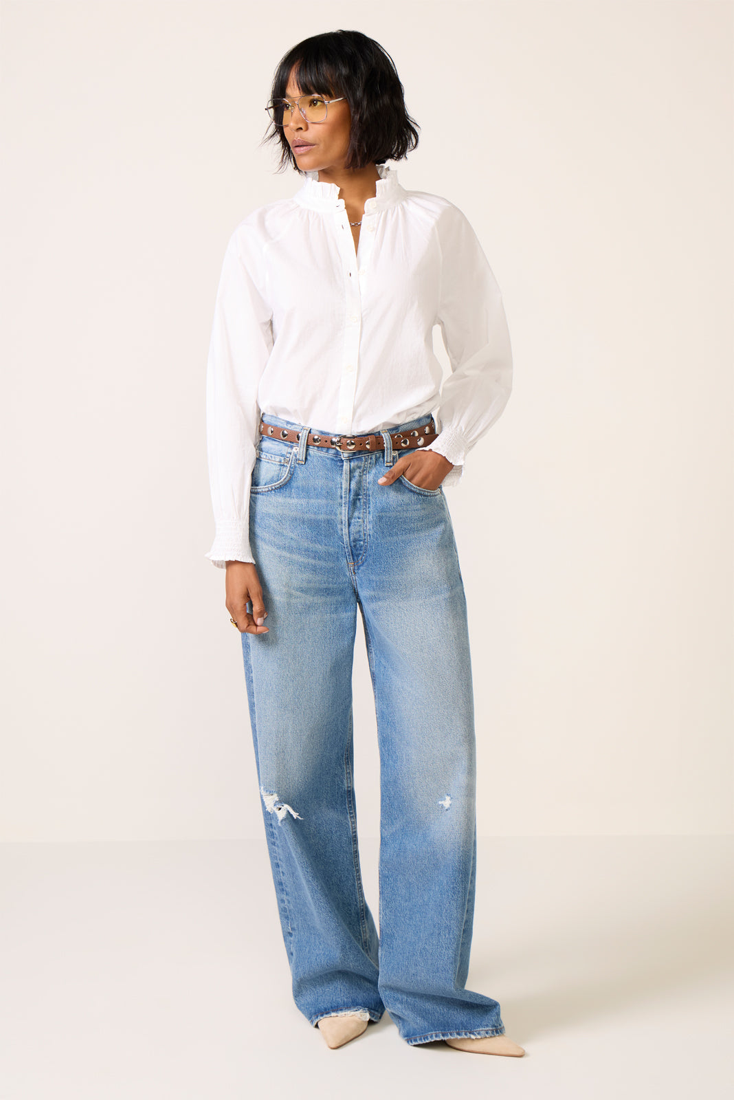 Ruffle Neck Shirt