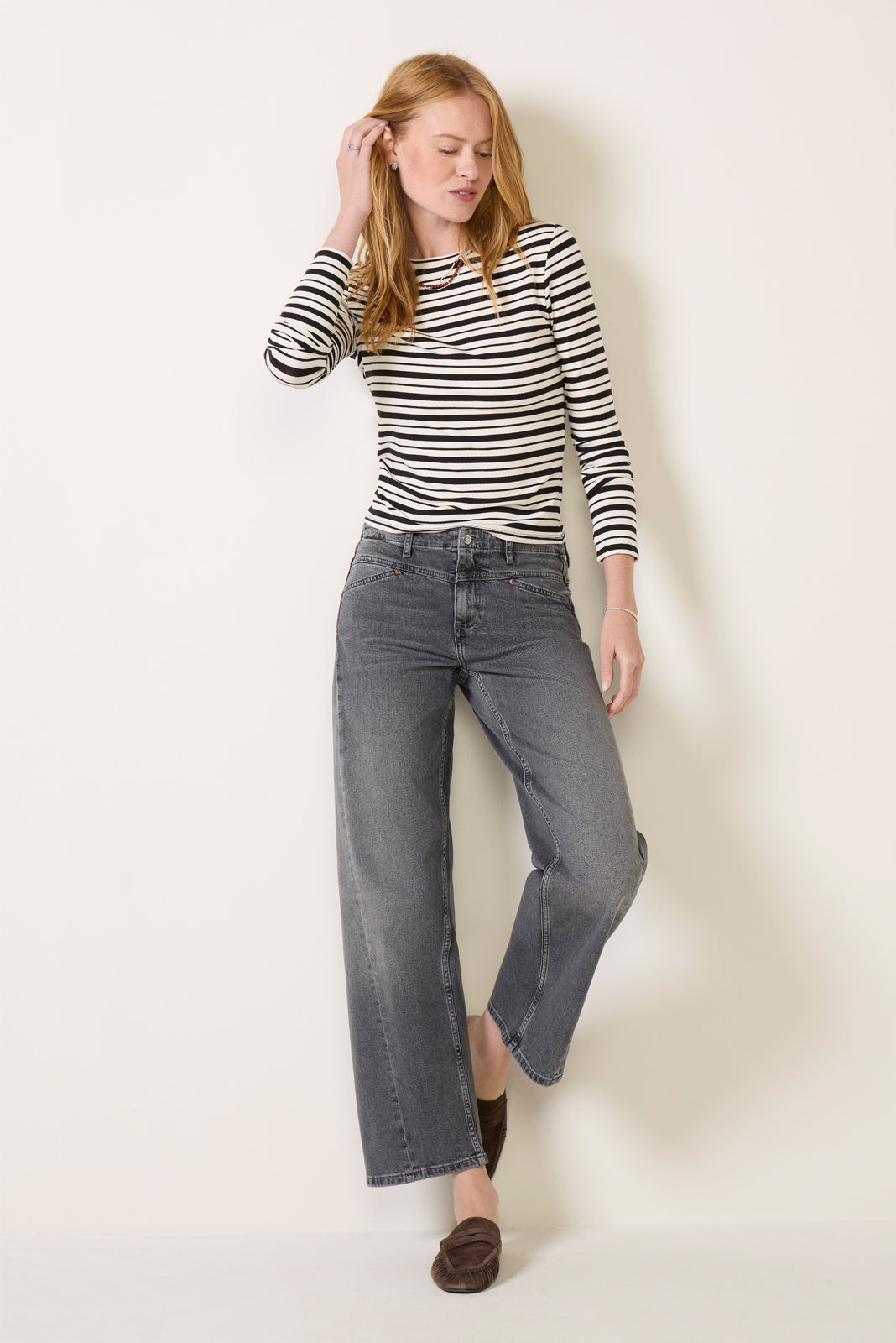 Abby Stripe Crew Neck Top