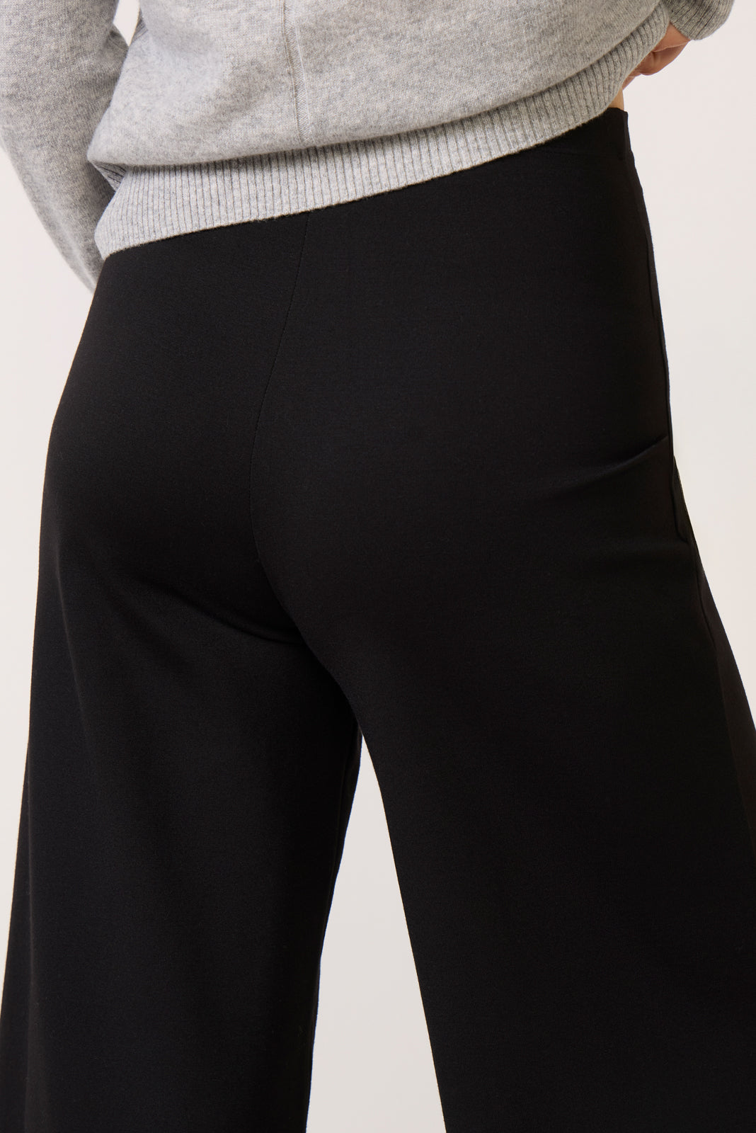 Ponte Knit Wide Leg Pant