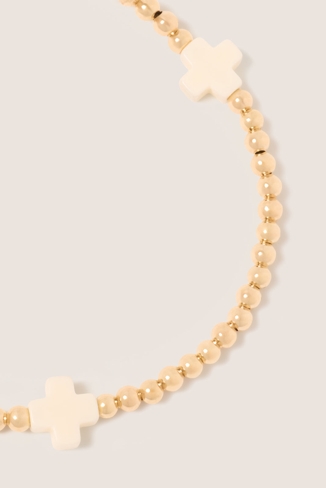 Signature Cross 3mm Gold Bracelet - Off-White