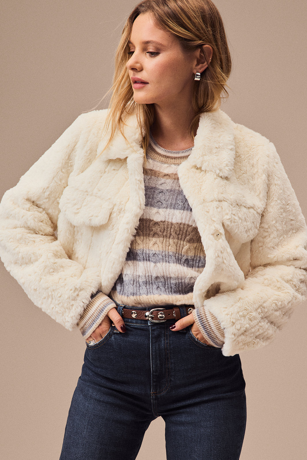 Serene Fur Trucker Jacket