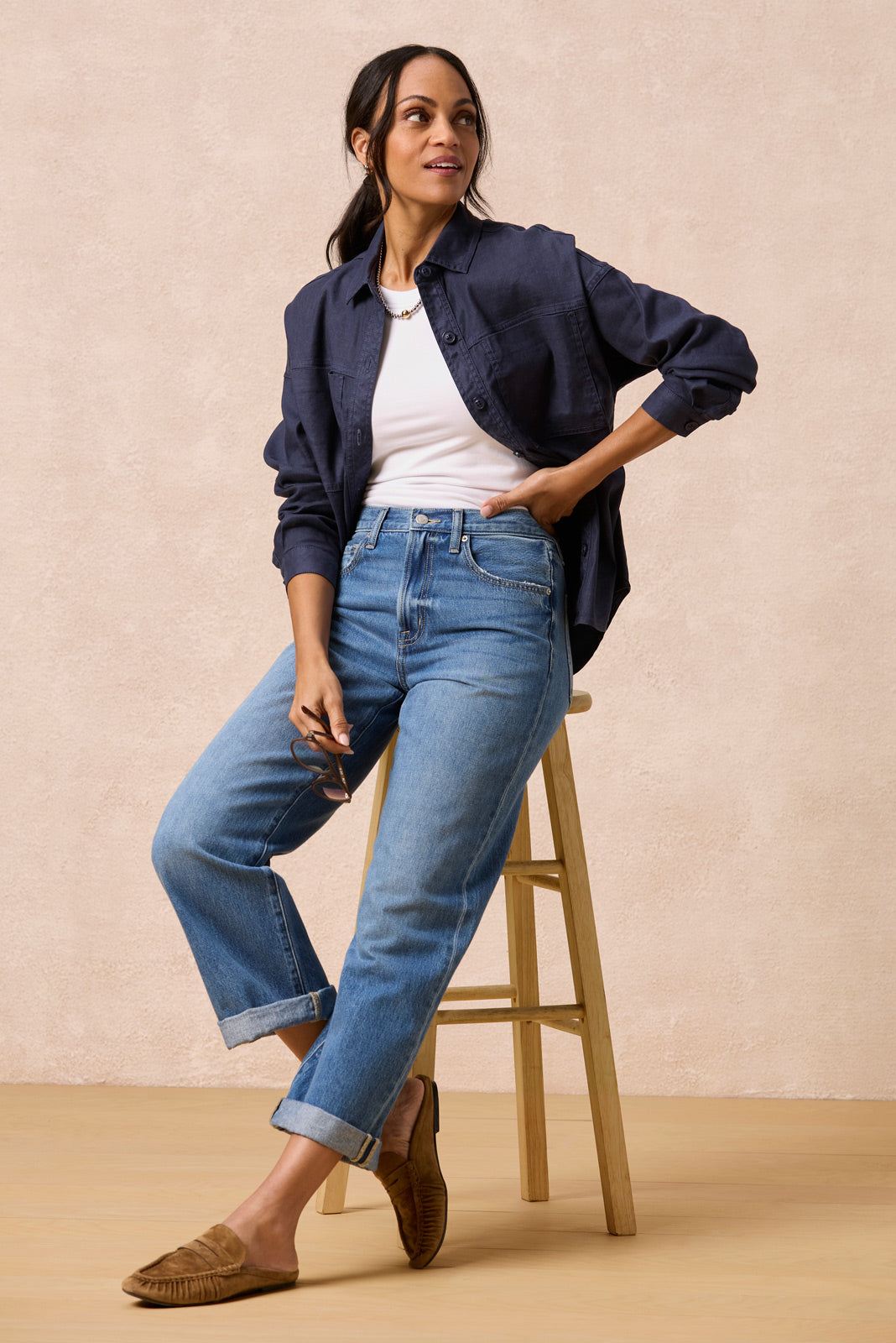Frankie Stretch Linen Long Shacket