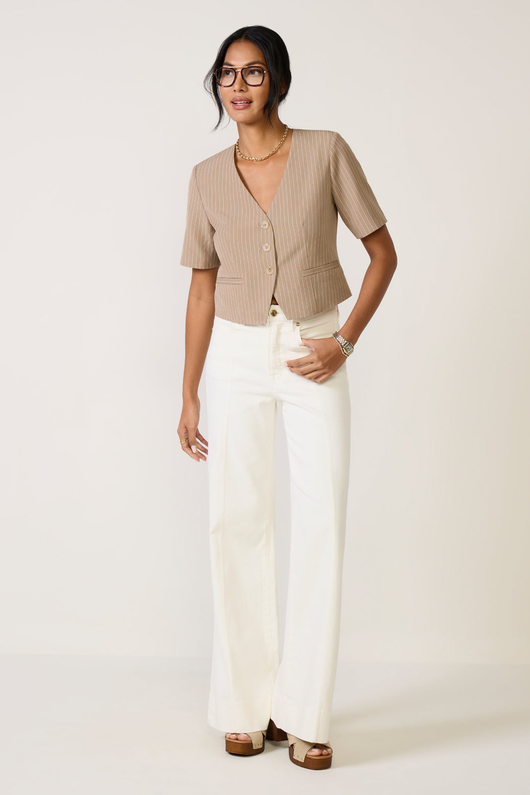 Mel Pinstripe Blazer