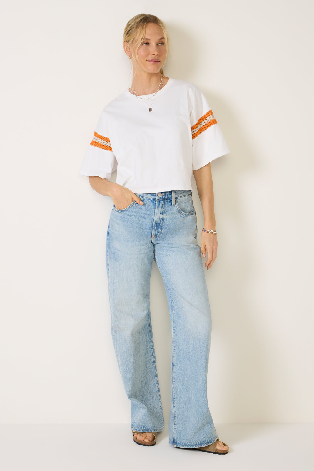 Bridget Crochet Varsity Tee