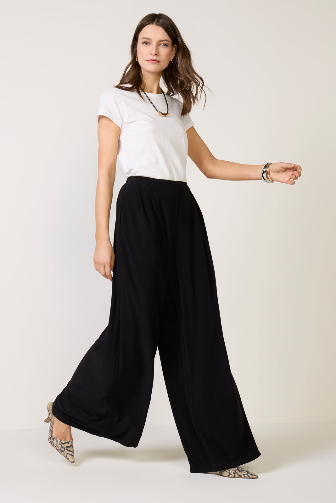Pleated Wide Leg Pant