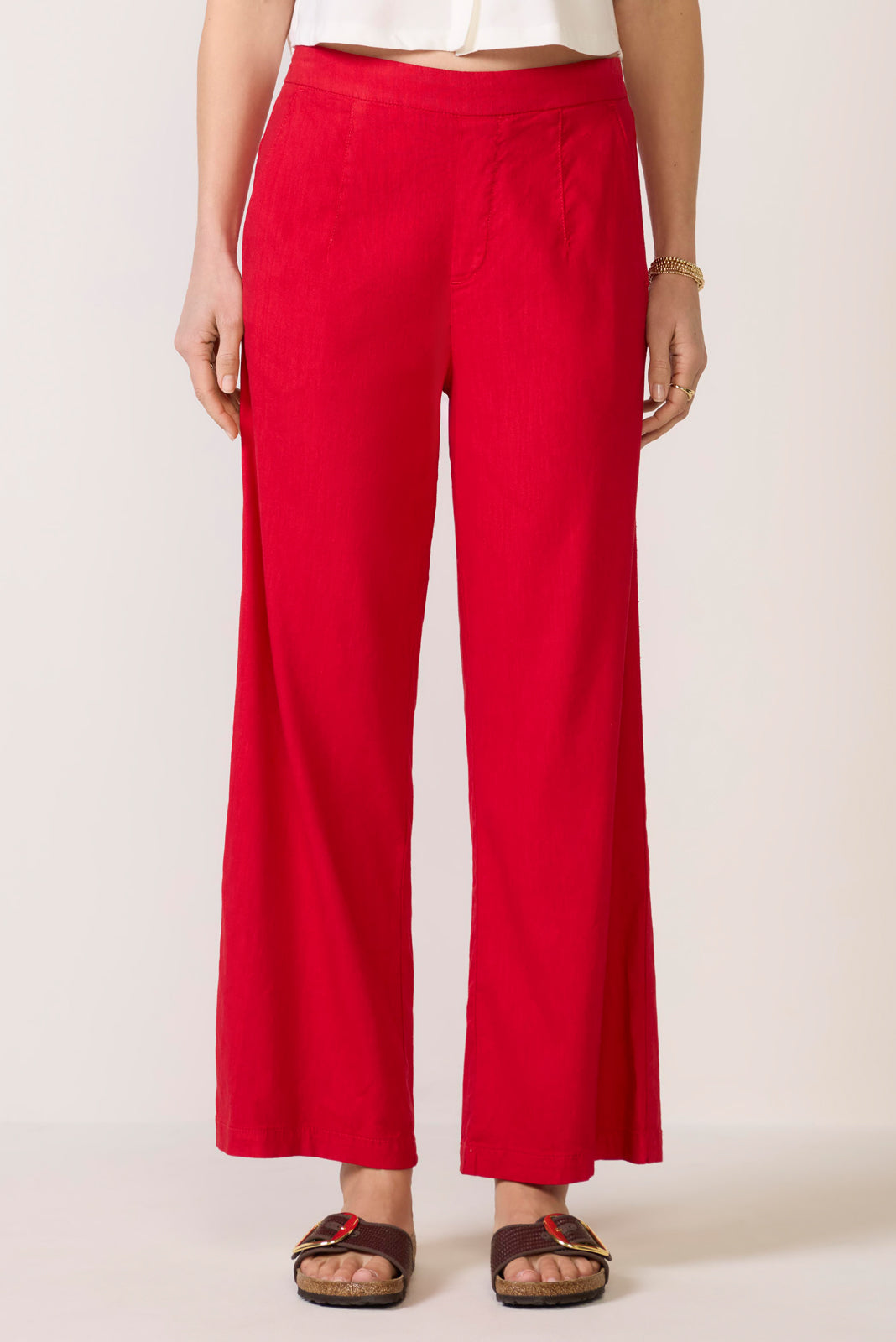Maya Wide Leg Linen Ankle Pant