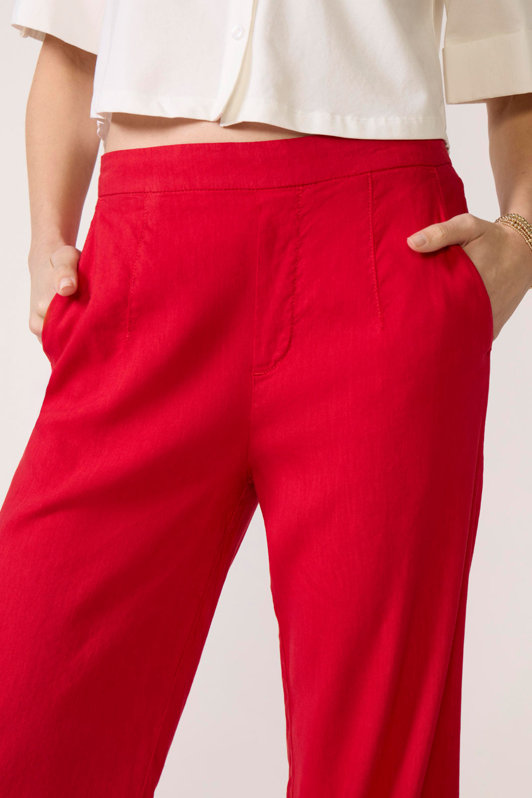 Maya Wide Leg Linen Ankle Pant
