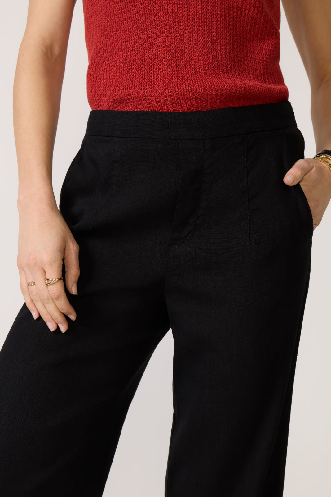 Maya Wide Leg Linen Ankle Pant