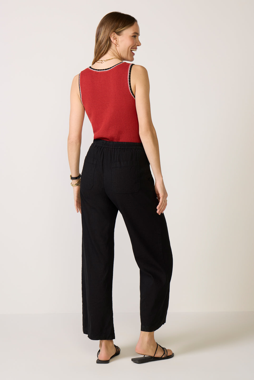 Maya Wide Leg Linen Ankle Pant