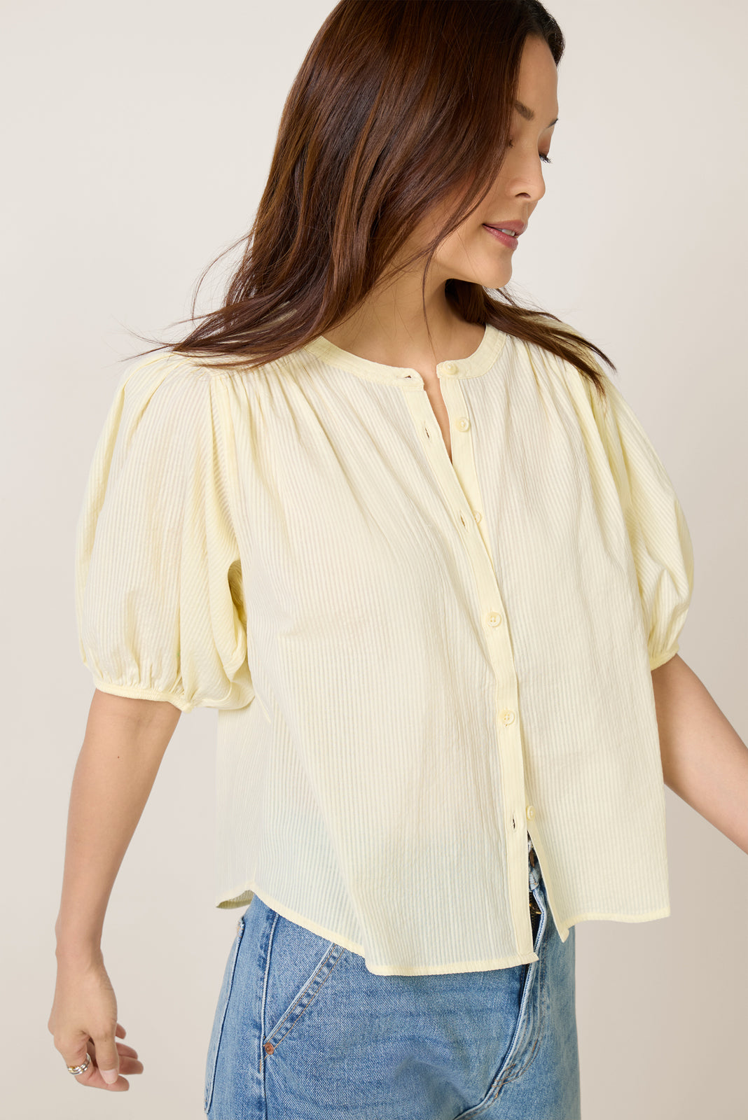 Short Sleeve Button Down Top