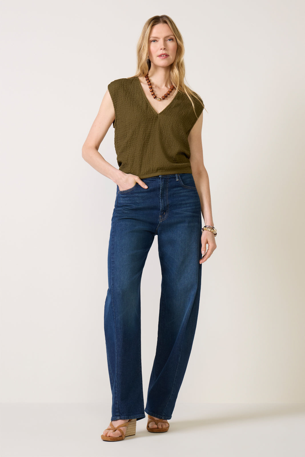 Savanna Pucker Tie Back Top