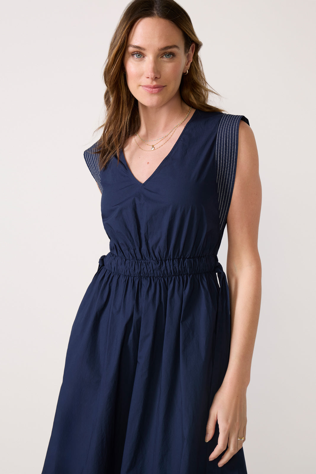 Whitley Contrast Stitch Midi Dress