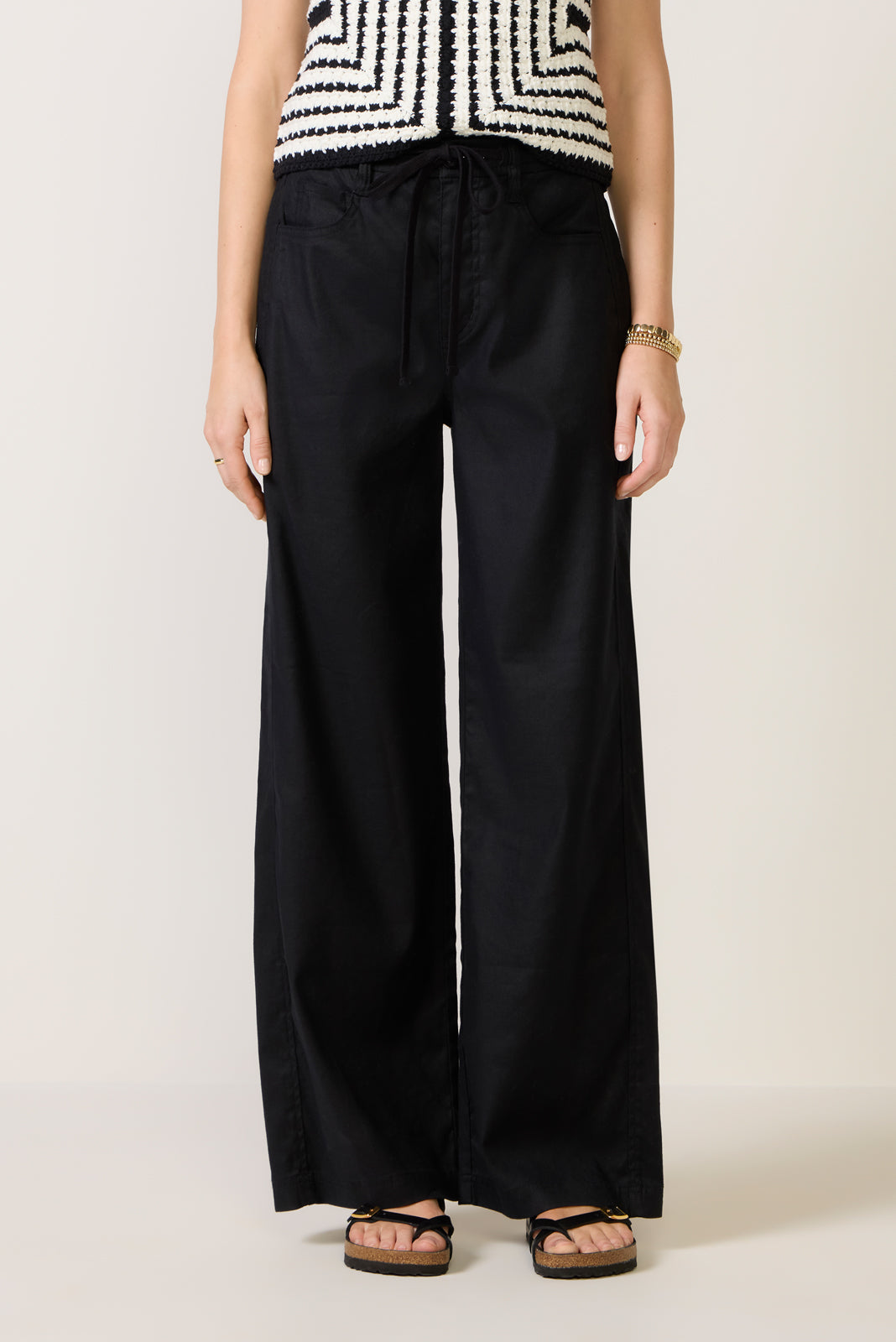 Joelle Stretch Linen Trouser with Tie Waist