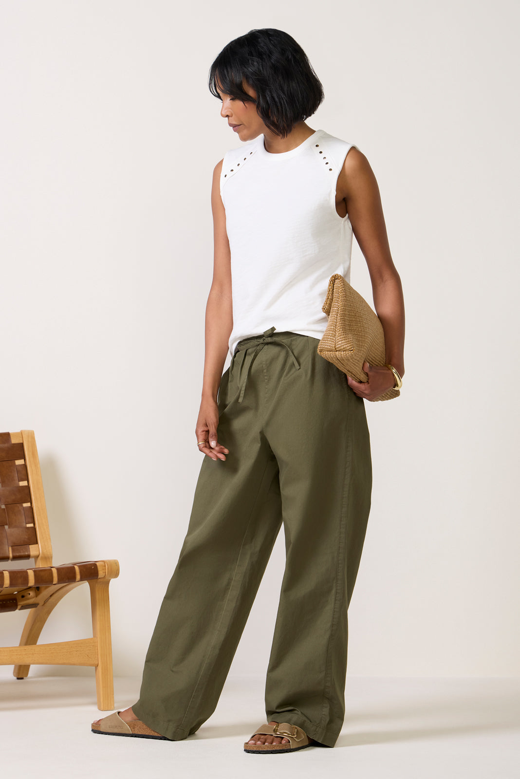 Anna Summer Twill Wide Leg Pant