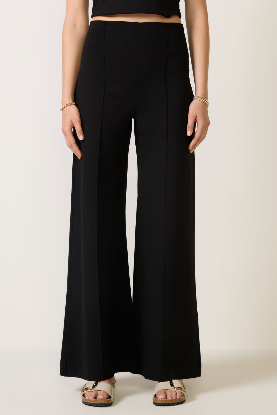 Ponte Knit Wide Leg Pant