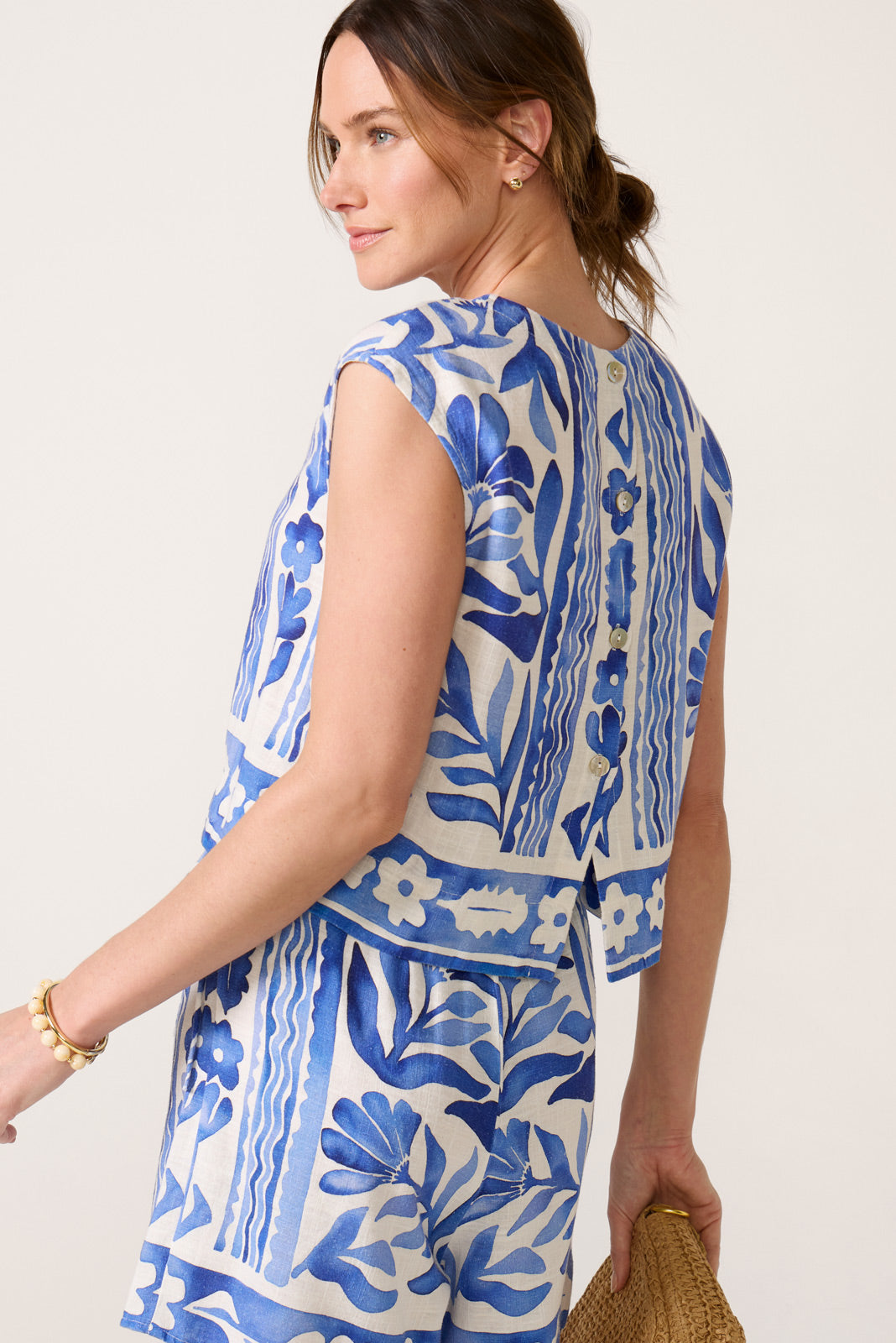 Boxy Button Back Top