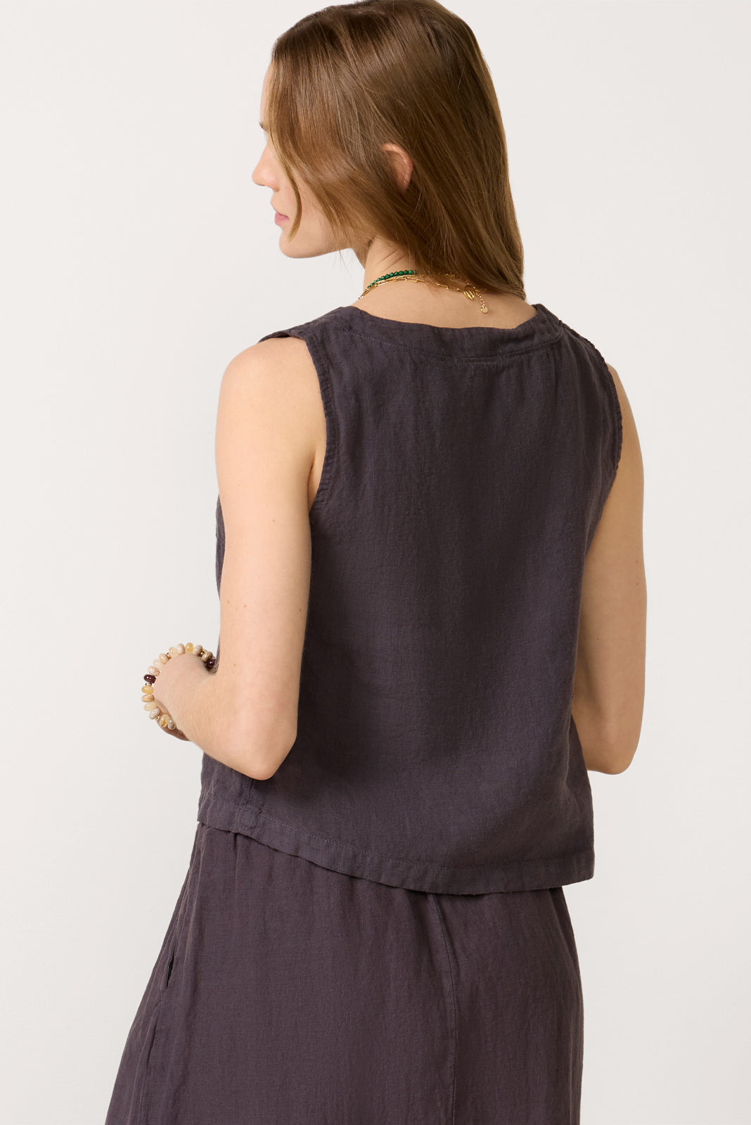 V Neck Linen Tank