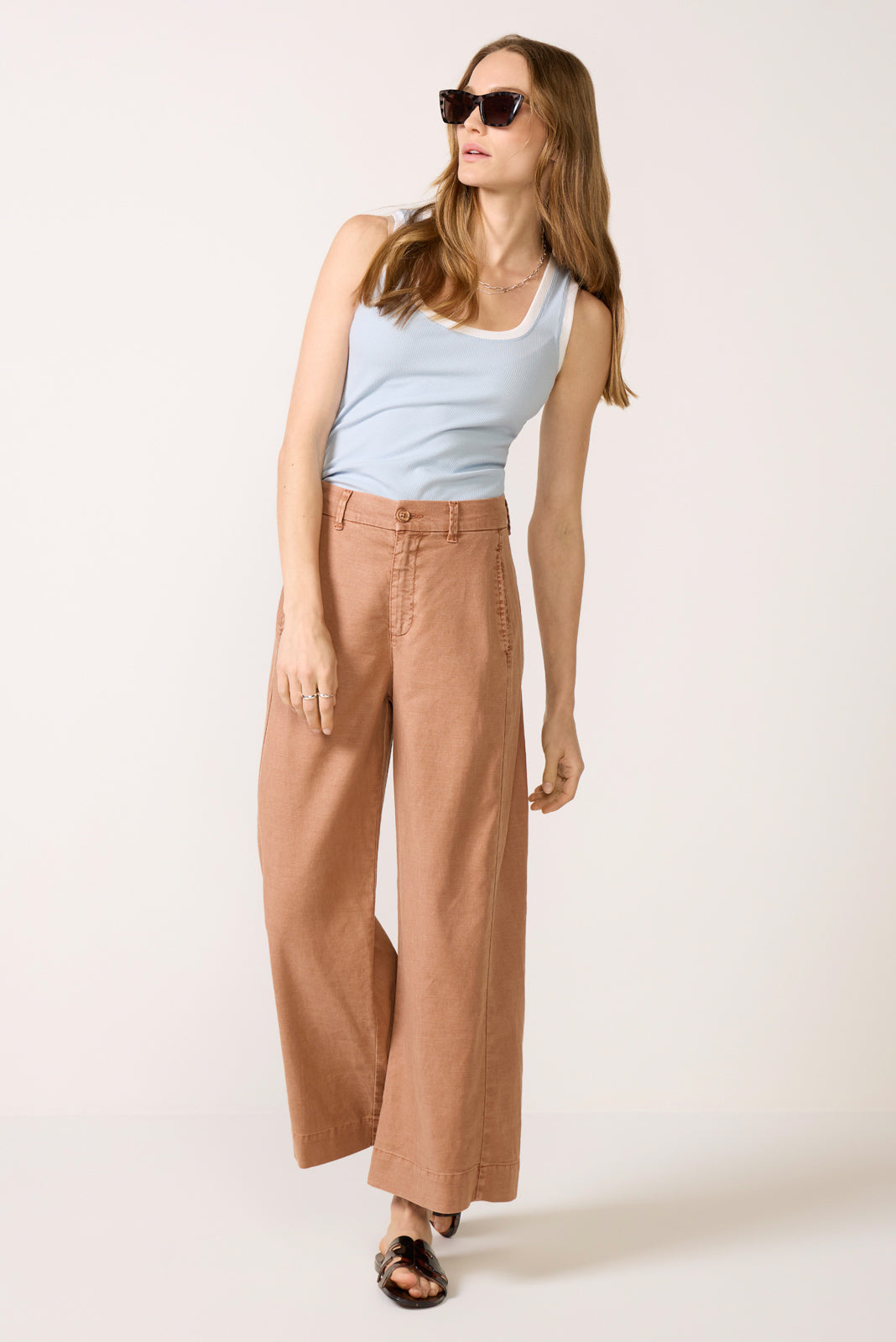 Joelle Stretch Linen Crop Pant