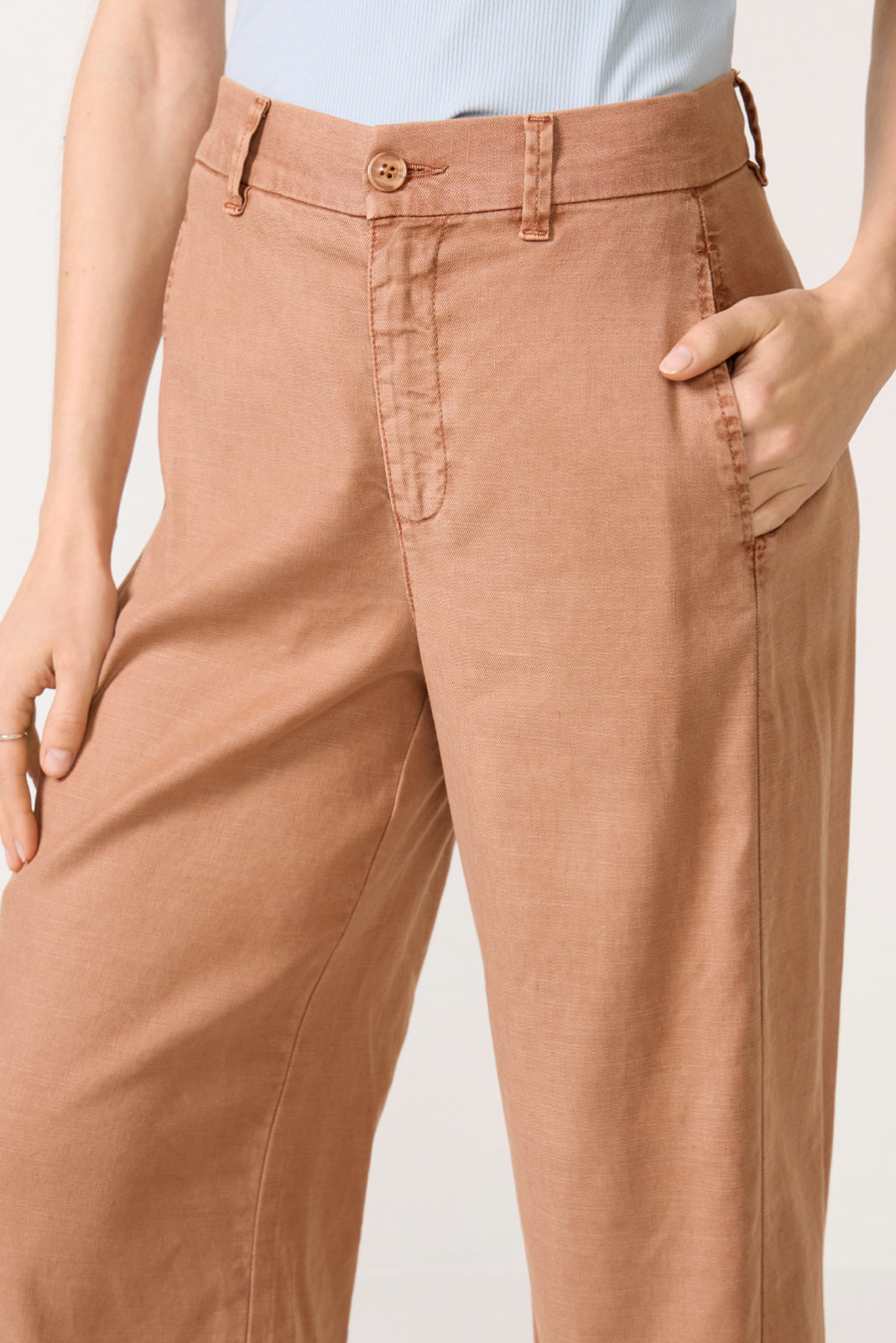 Joelle Stretch Linen Crop Pant