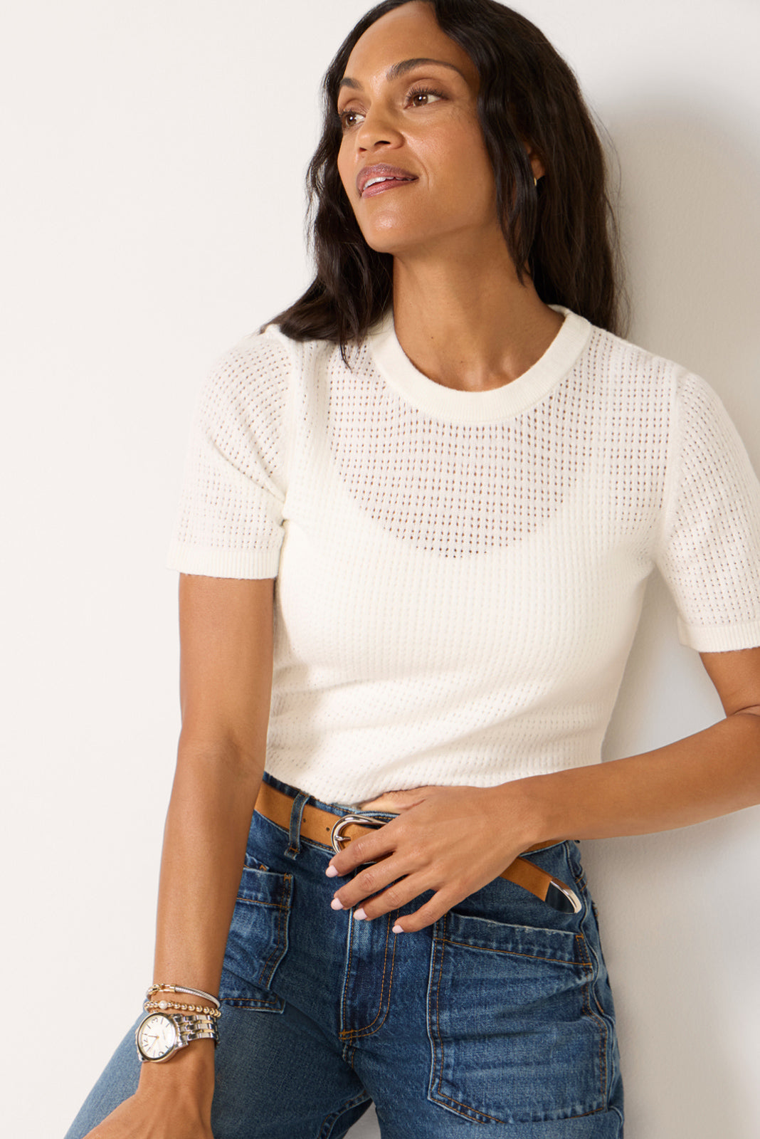 Amanda Pointelle Tee