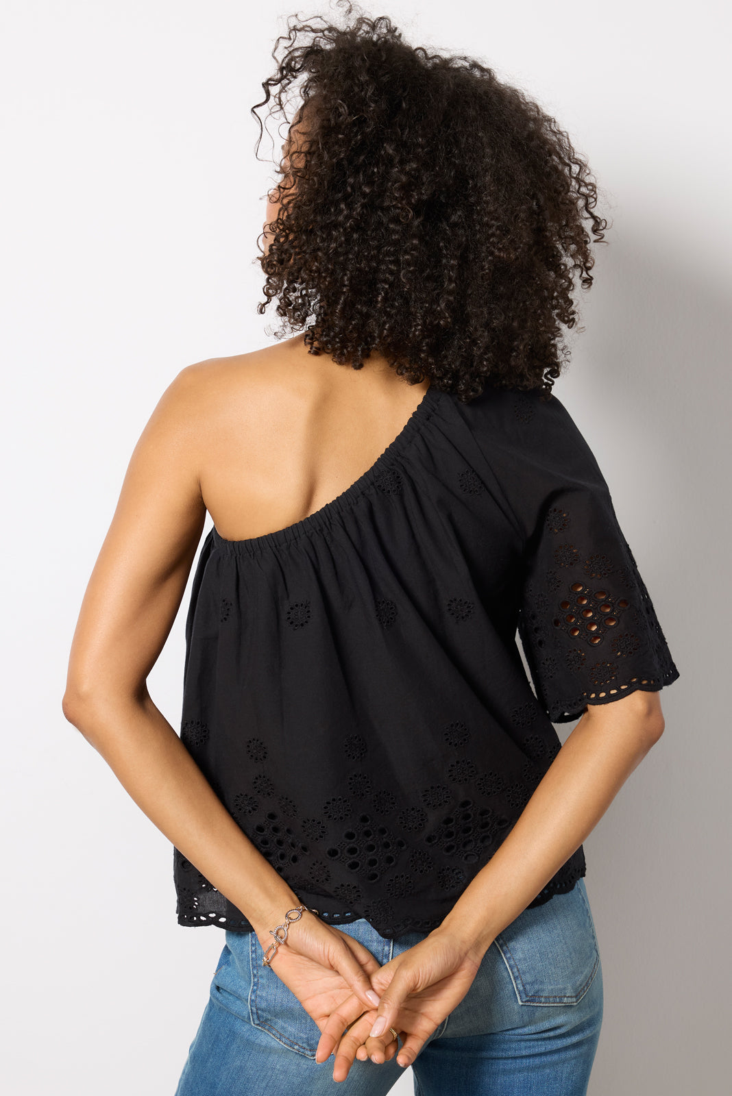 Nash Eyelet One Shoulder Top