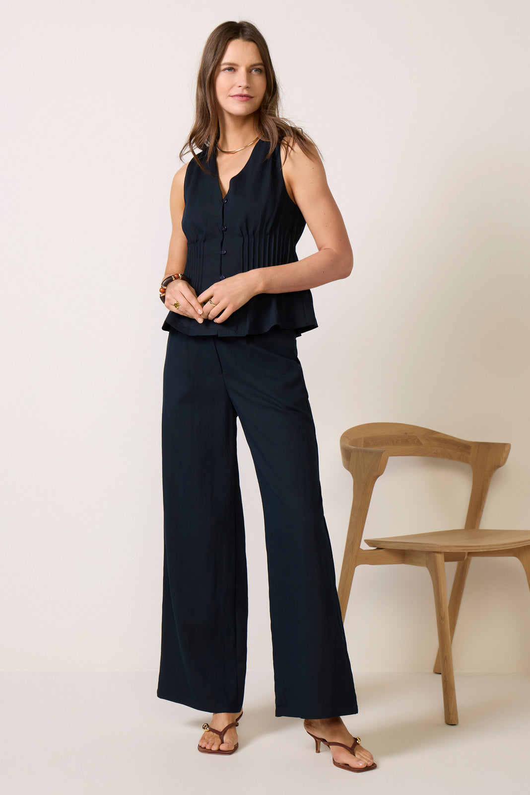 Lacy Pintuck Sleeveless Top