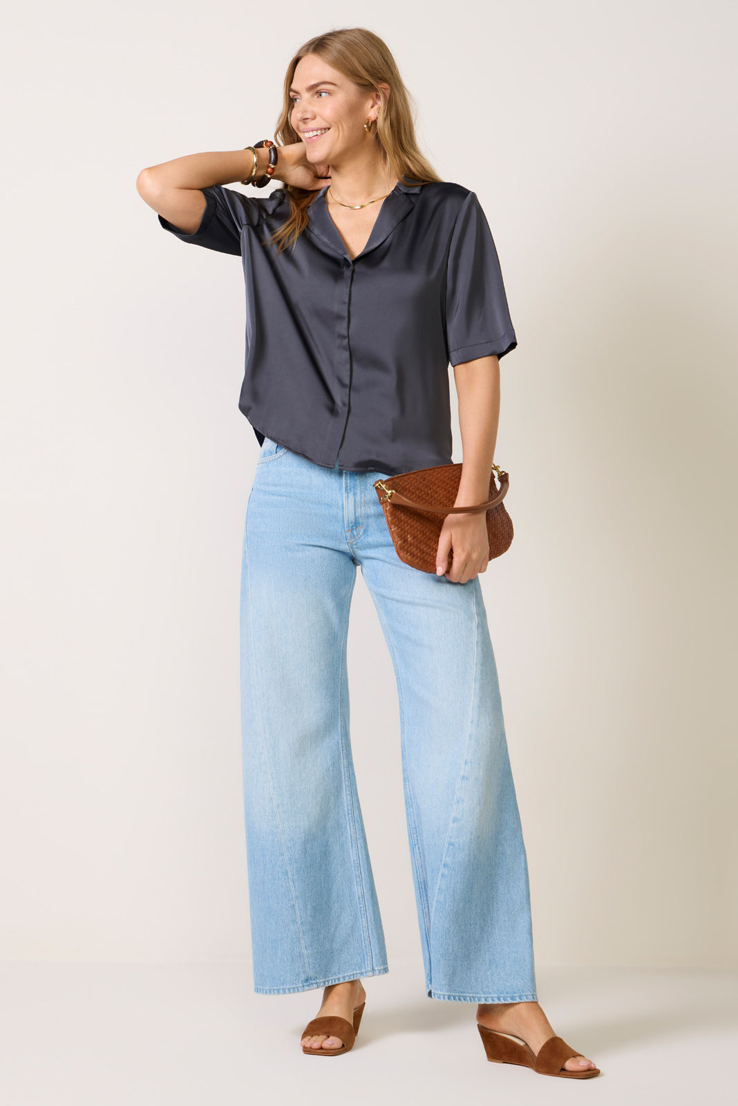 Kellie Satin Resort Shirt