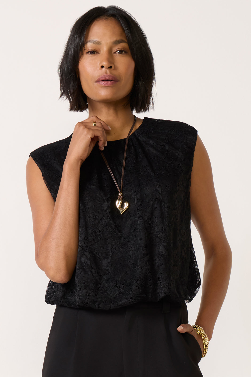 Lila Lace Bubble Tank