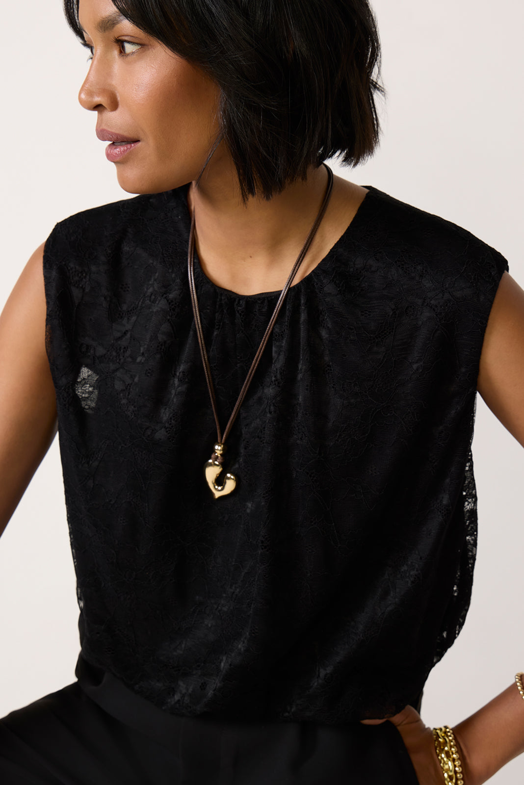 Lila Lace Bubble Tank