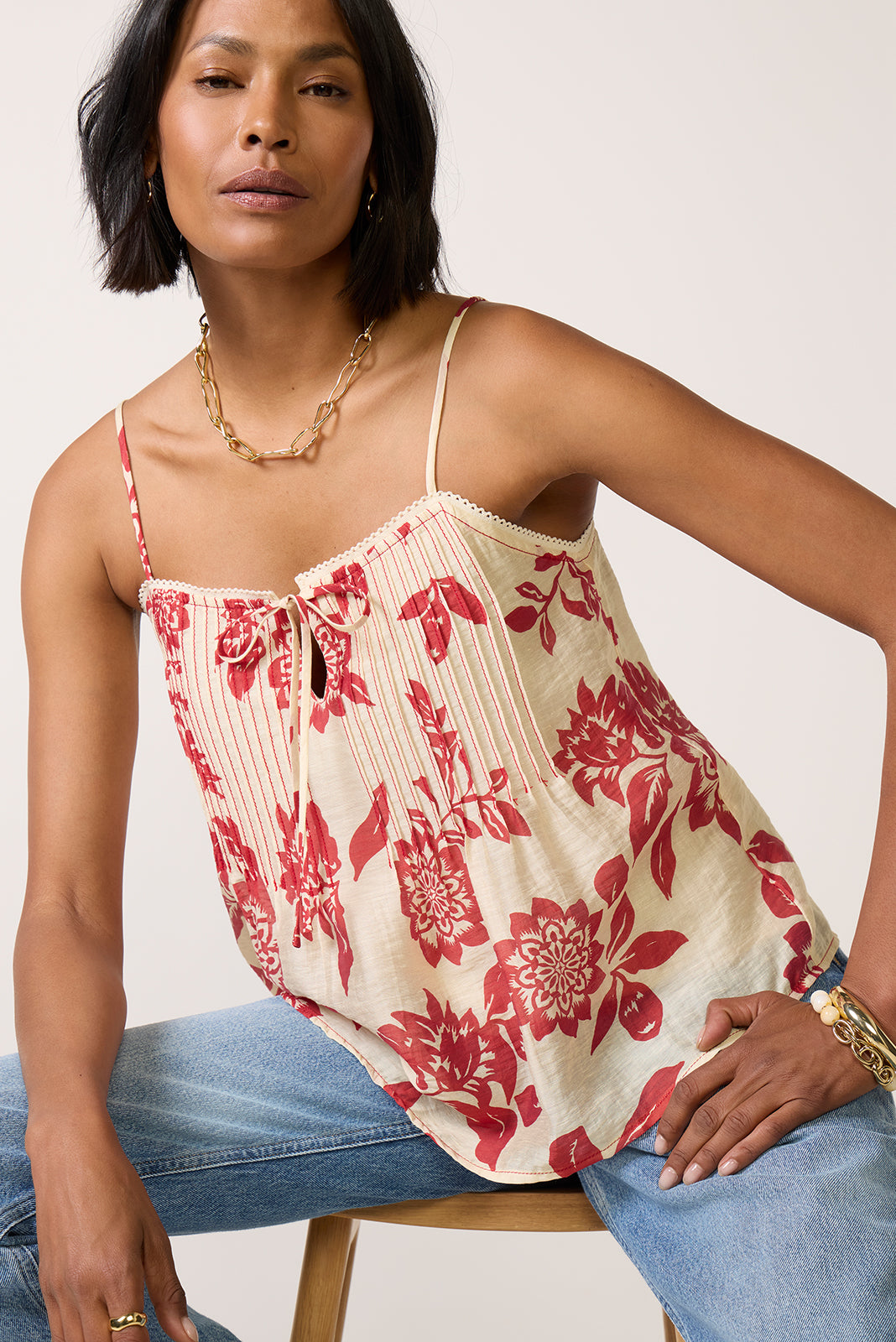 Riley Pintuck Top