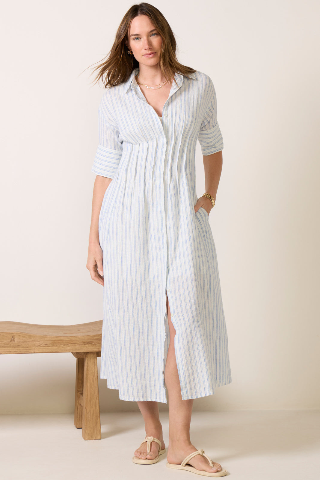 Saron Linen Shirtdress