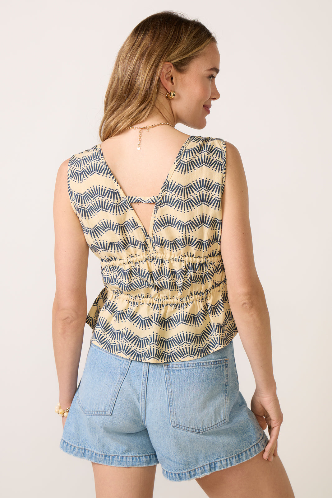 Wyatt Button Front Sleeveless Top