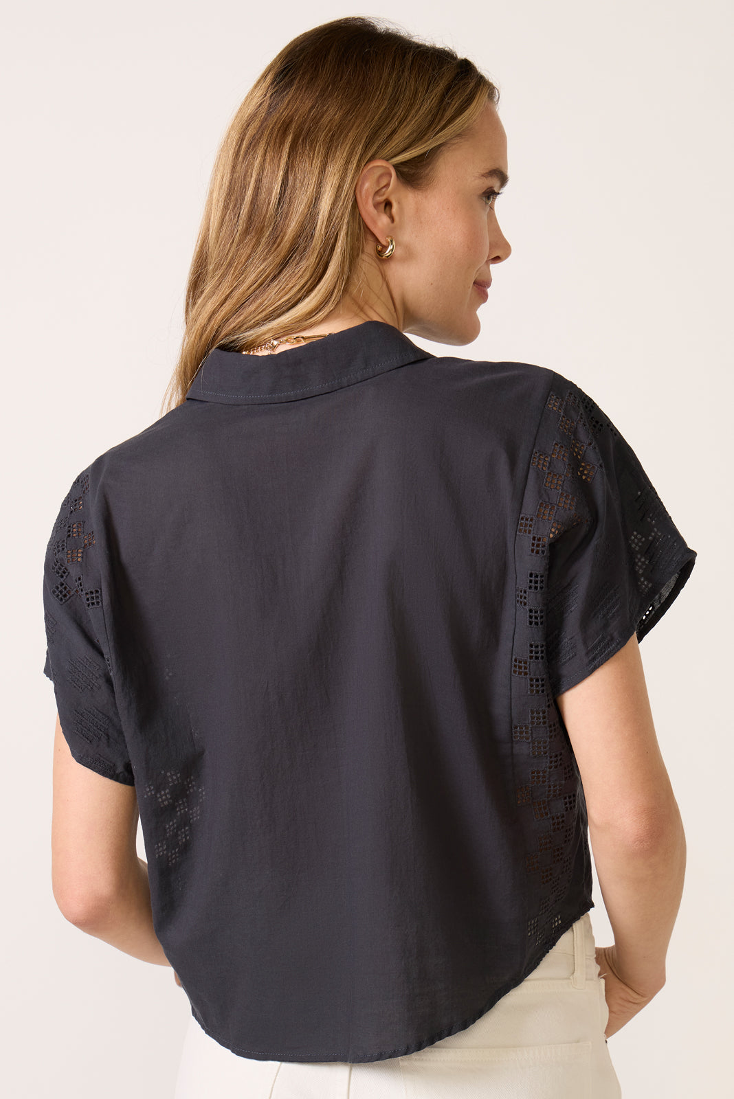 Kyleah Geo Eyelet Top