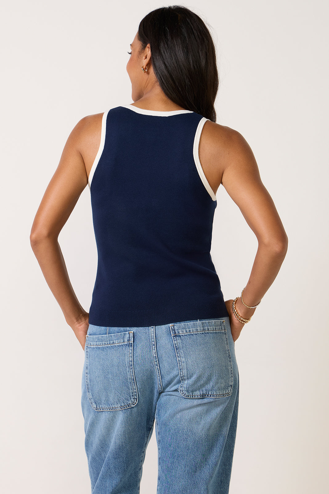 Maren Contrast Henley Tank