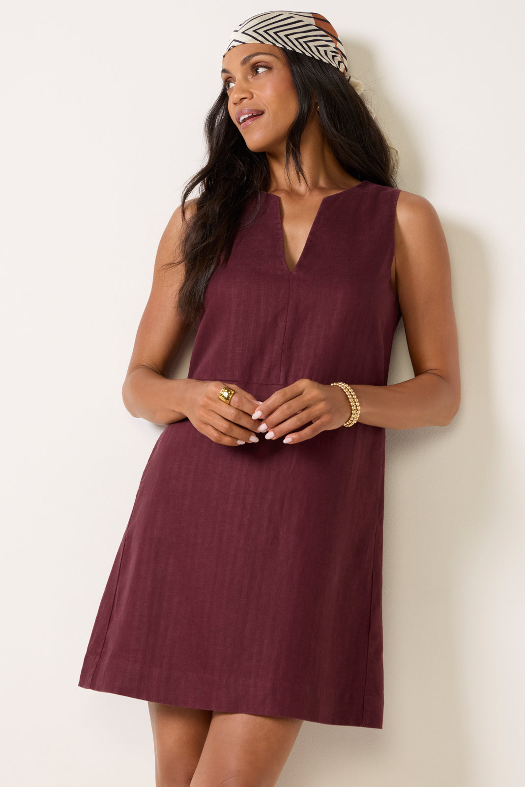 Maelie Notch Neck Shift Dress