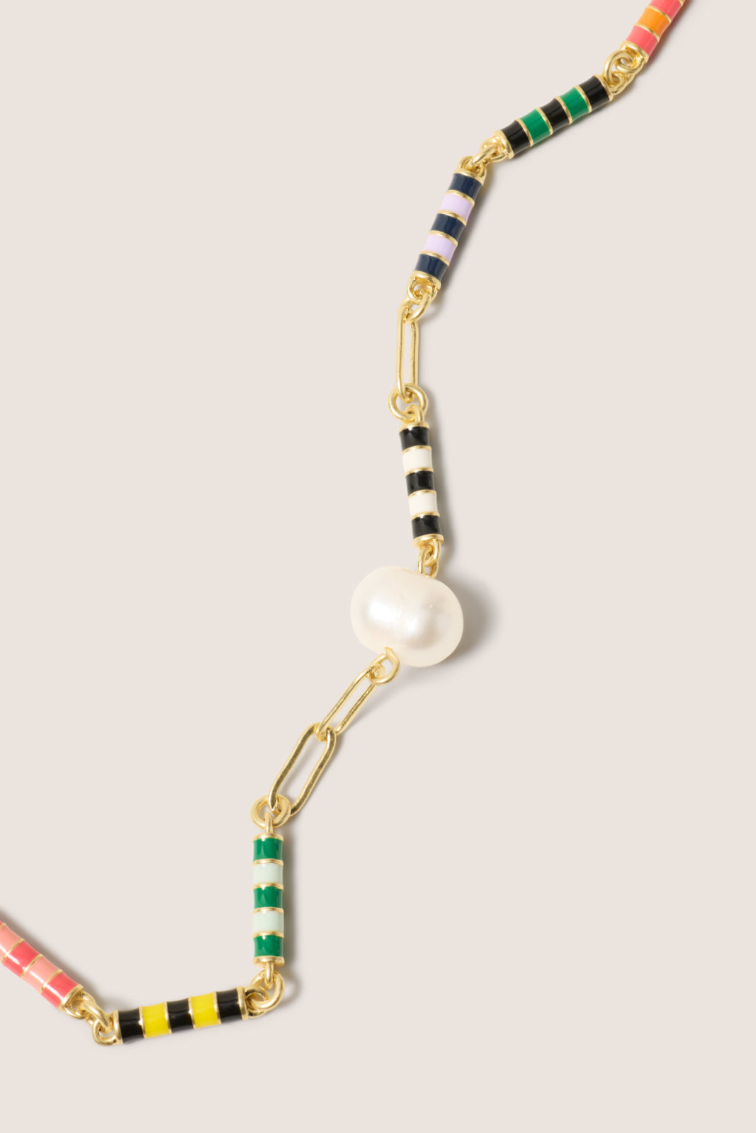 Le Stripe Pearl Necklace
