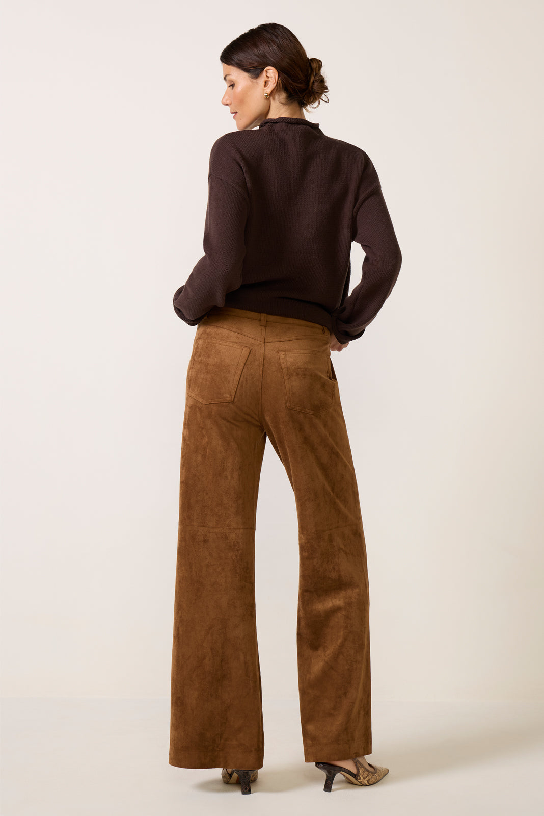 Cecile Suede Wide Leg Pant