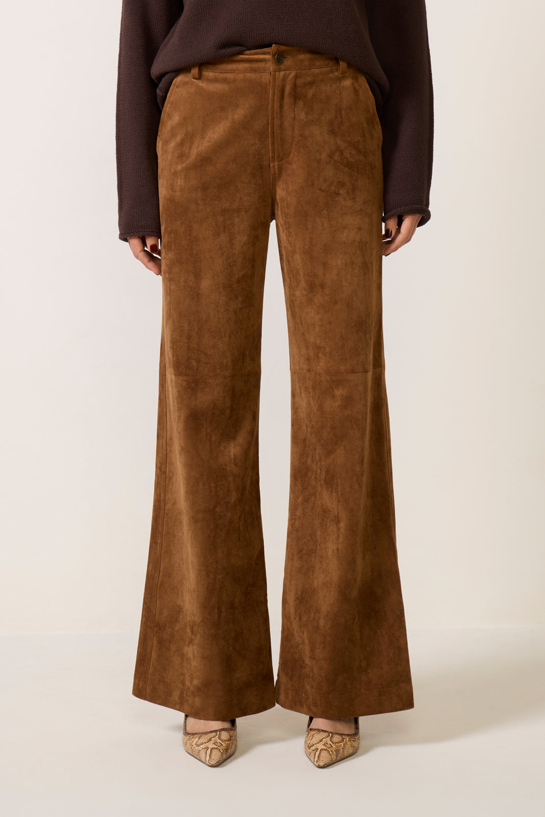 Cecile Suede Wide Leg Pant