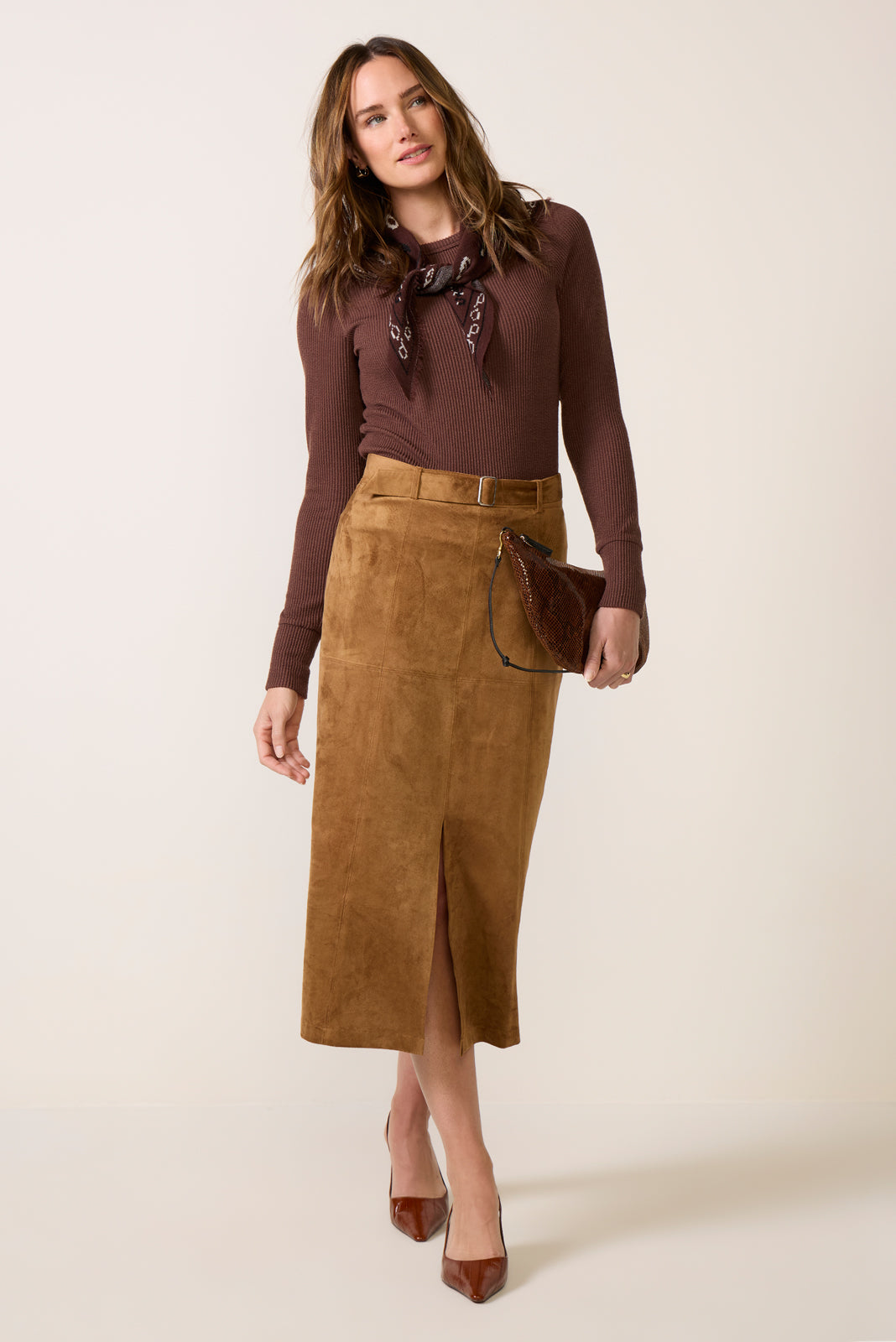 Shelly Suede Midi Skirt