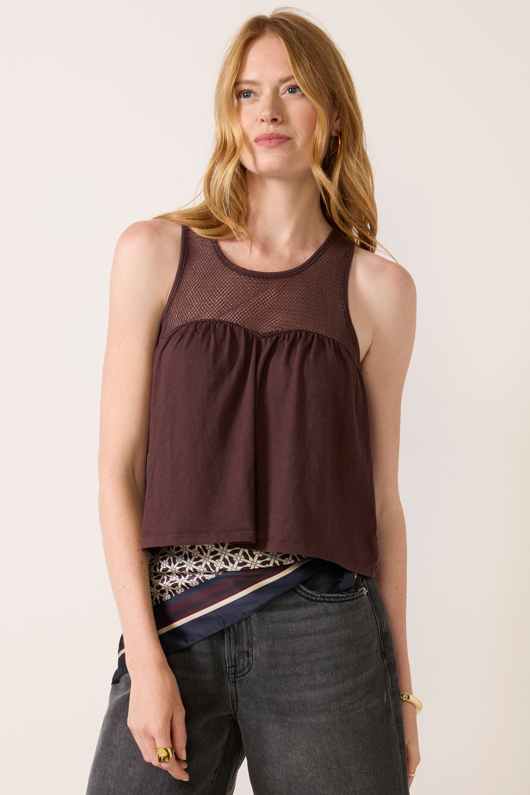 Mesh Sweetheart Tank