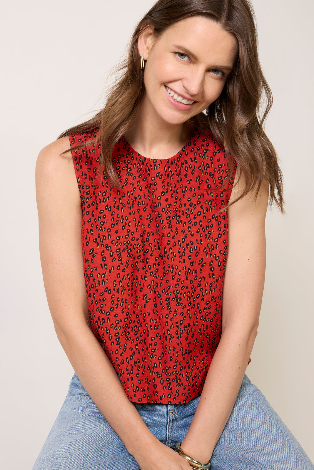 Isla Leopard Linen Tank