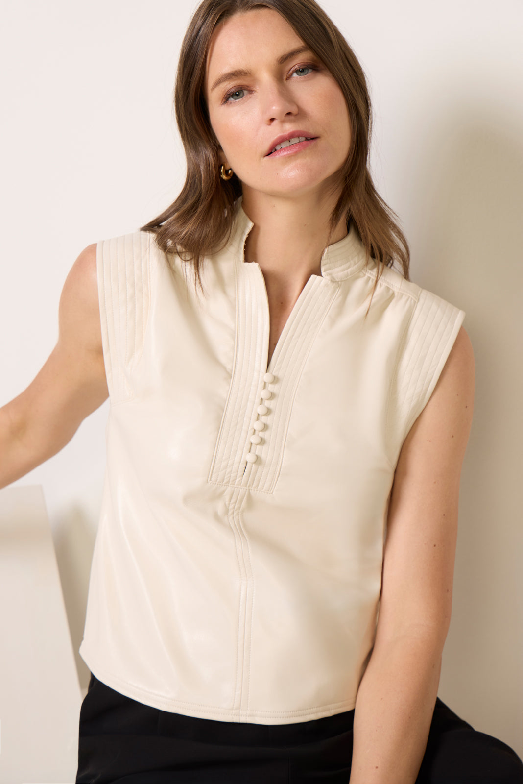 Tayma Faux Leather Top