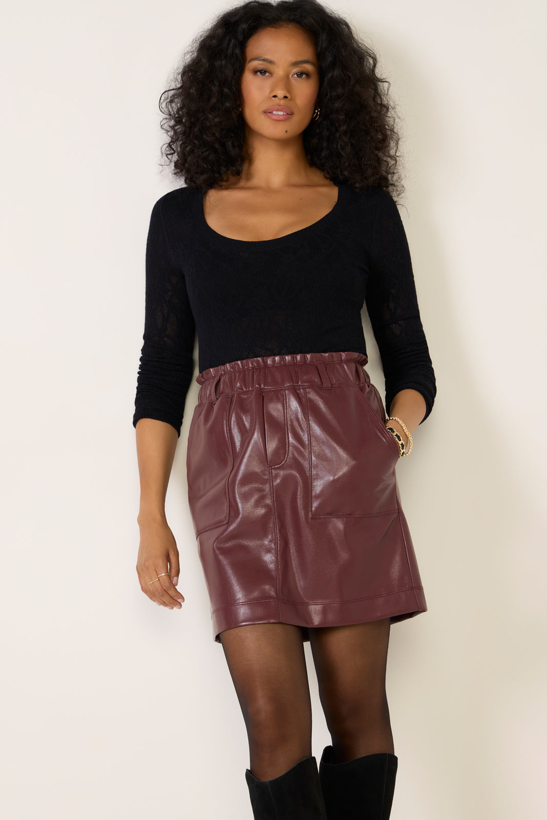 Tibi Scoop Mesh Top