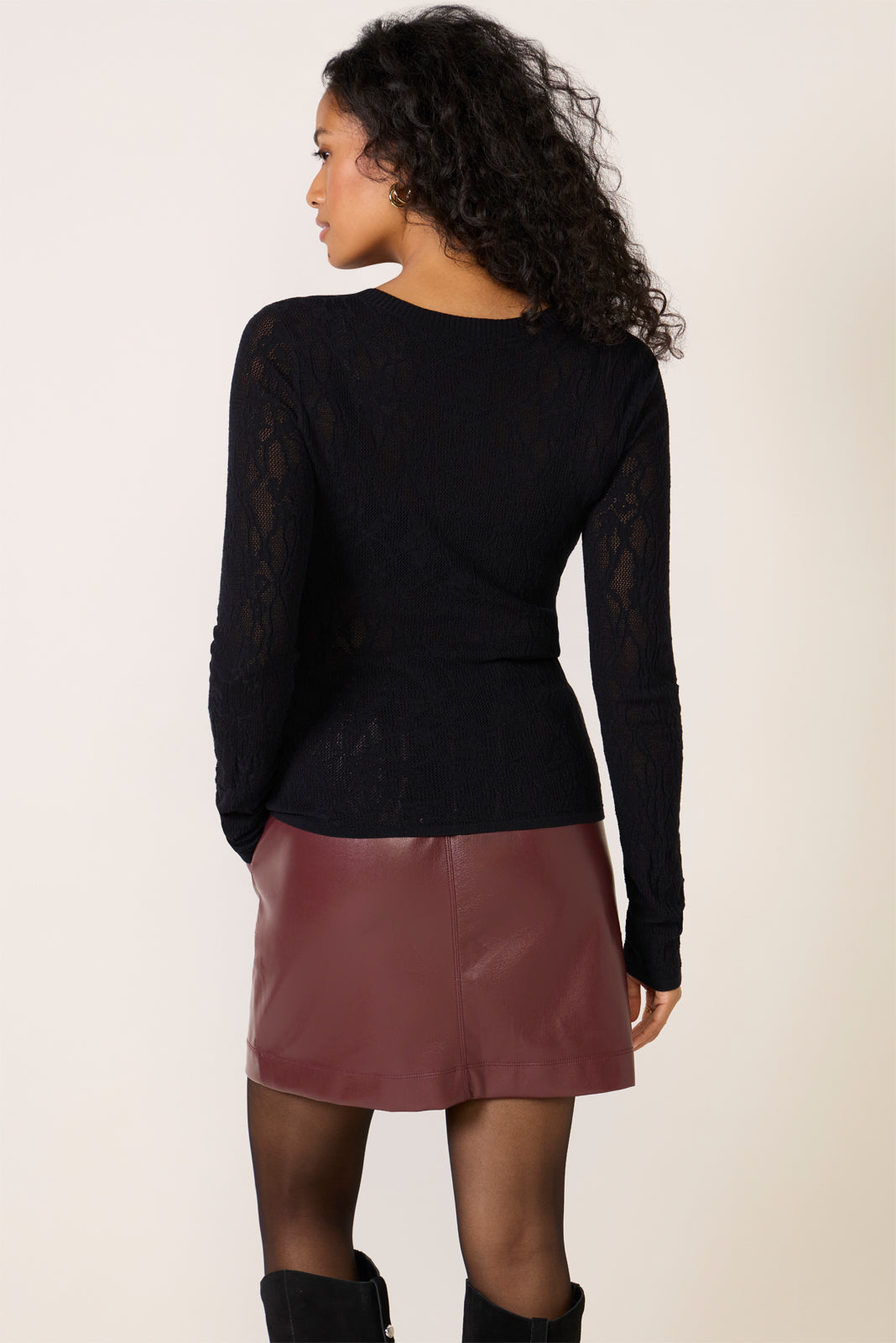 Tibi Scoop Mesh Top