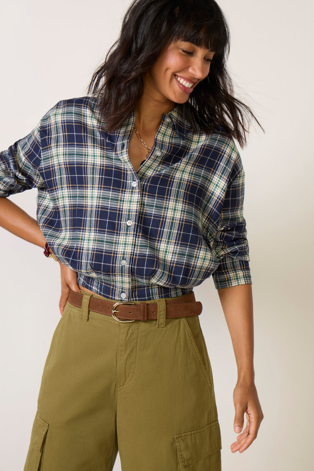 Taya Plaid Bubble Shirt
