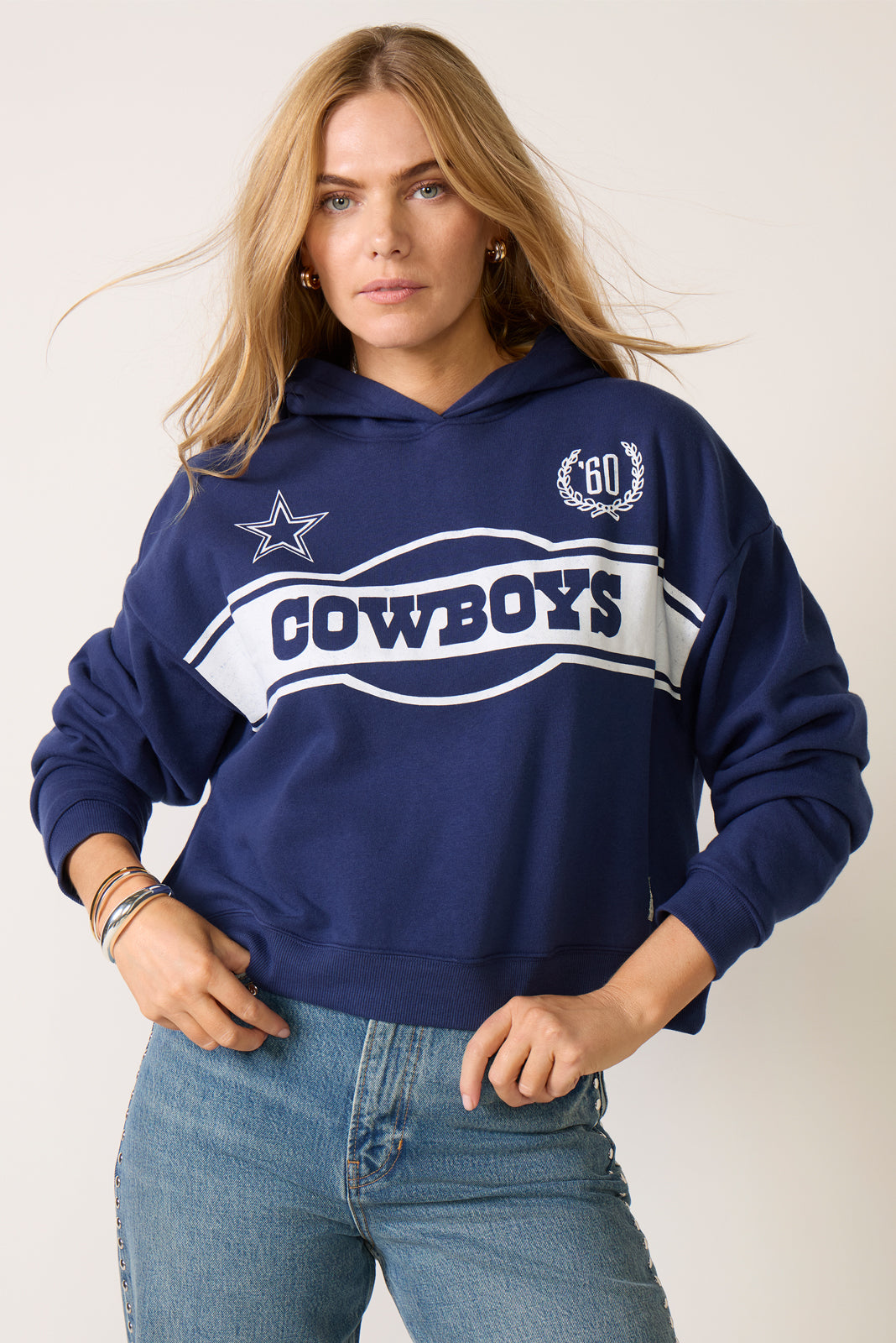 Cowboys Oversized Crop Hoodie