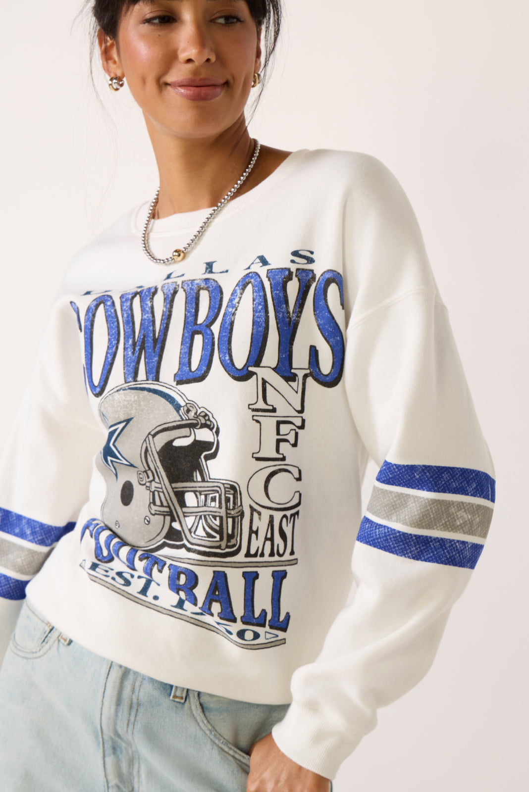 Cowboys Oversized Stripe Sweatshirt